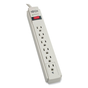 Tripp Lite Protect It! Surge Protector, 6 AC Outlets, 4 ft Cord, 790 J, Light Gray (TRPTLP604) View Product Image