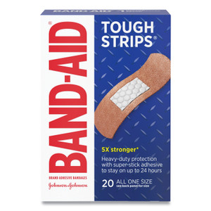 BAND-AID Flexible Fabric Adhesive Tough Strip Bandages, 1 x 4, 20/Box (JOJ4408) View Product Image