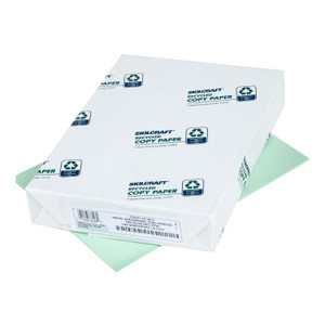 AbilityOne 7530011476812 SKILCRAFT Colored Copy Paper, 20 lb Bond Weight, 8.5 x 11, Green, 500 Sheets/Ream, 10 Reams/Carton (NSN1476812) View Product Image