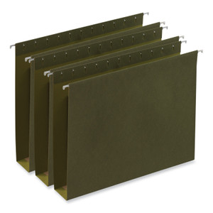 Universal Box Bottom Hanging File Folders, 2" Capacity, Letter Size, 1/5-Cut Tabs, Standard Green, 25/Box (UNV14142) View Product Image