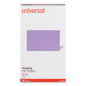 Universal Deluxe Bright Color Hanging File Folders, Legal Size, 1/5-Cut Tabs, Violet, 25/Box View Product Image