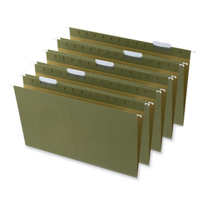 Universal Box Bottom Hanging File Folders, 1" Capacity, Legal Size, 1/5-Cut Tabs, Standard Green, 25/Box (UNV14151) View Product Image