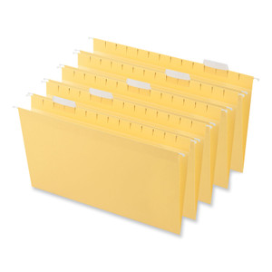 Universal Deluxe Bright Color Hanging File Folders, Legal Size, 1/5-Cut Tabs, Yellow, 25/Box View Product Image