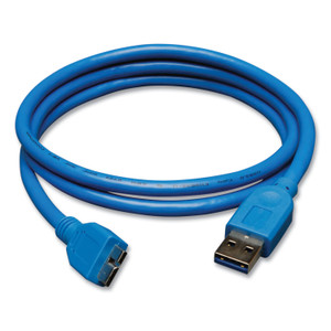 Tripp Lite USB 3.0 SuperSpeed Device Cable, 3 ft, Blue (TRPU326003) View Product Image