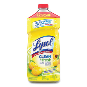 LYSOL Brand Clean and Fresh Multi-Surface Cleaner, Sparkling Lemon and Sunflower Essence, 40 oz Bottle, 9/Carton (RAC78626CT) View Product Image