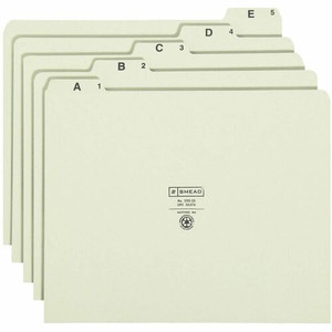 Smead A-Z 1/5 Tab Cut Recycled Letter Pressboard Guides - Assorted Tab(s) - 100% Recycled Product Image 