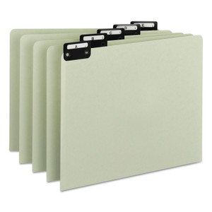 Smead Alphabetic Top Tab Indexed File Guide Set, 1/5-Cut Top Tab, A to Z, 8.5 x 11, Green, 25/Set SMD50576 View Product Image