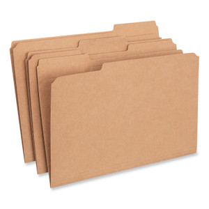 Universal Reinforced Kraft Top Tab File Folders, 1/3-Cut Tabs: Assorted, Legal Size, 0.75" Expansion, Brown, 100/Box View Product Image