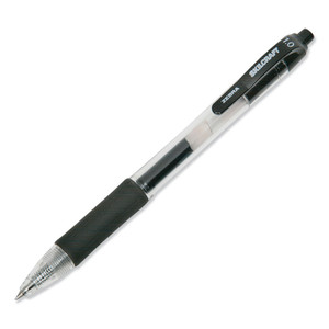 AbilityOne 7520016473137 SKILCRAFT Gel Pen, Retractable, Bold 1 mm, Black Ink, Clear/Black Barrel, Dozen (NSN6473137) View Product Image