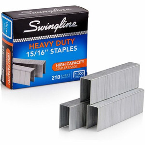 Swingline Premium Heavy-Duty Staples - Heavy Duty - 15/16" Leg - Holds 210 Sheet(s) - for Paper - Heavy Duty, Chisel Point Product Image 