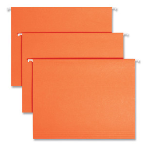 Smead Colored Hanging File Folders with 1/5 Cut Tabs, Letter Size, 1/5-Cut Tabs, Orange, 25/Box View Product Image