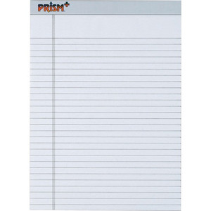 TOPS Prism Plus Colored Paper Pads - 50 Sheets - 0.34" Ruled - 16 lb Basis Weight - 8 1/2" x 11 3/4" Sheet Size - Gray Paper Product Image 