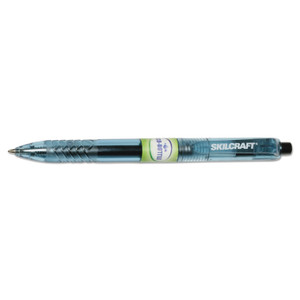 AbilityOne 7520016580393, SKILCRAFT Eco-Bottle Gel Pen, Retractable, Medium 0.7 mm, Black Ink, Translucent Black Barrel, Dozen View Product Image