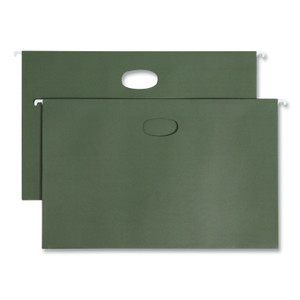 Smead Hanging Pockets with Full-Height Gusset, 1 Section, 3.5" Capacity, Legal Size, Standard Green, 10/Box View Product Image