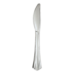 WNA Heavyweight Plastic Knives, Silver, 7 1/2", Reflections Design, 600/Carton (WNA630155) View Product Image