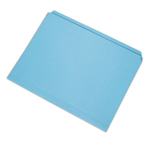 AbilityOne 7530013649502 SKILCRAFT Straight Cut File Folder, Straight Tabs, Letter Size, Blue, 100/Box (NSN3649502) View Product Image