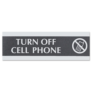 Headline Sign Century Series Office Sign,TURN OFF CELL PHONE, 9 x 3 View Product Image