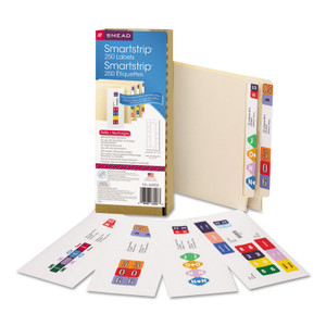 Smead Color-Coded Smartstrip Refill Label Forms, Inkjet Printer, Assorted, 1.5 x 7.5, White, 250/Pack View Product Image