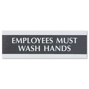 Headline Sign Century Series Office Sign, Employees Must Wash Hands, 9 x 3 (USS4782) View Product Image
