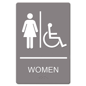 Headline Sign ADA Sign, Women Restroom Wheelchair Accessible Symbol, Molded Plastic, 6 x 9 (USS4814) View Product Image