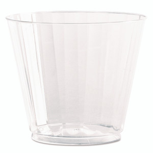 WNA Classic Crystal Plastic Tumblers, 9 oz, Clear, Fluted, Squat, 20/Pack, 12 Packs/Carton View Product Image