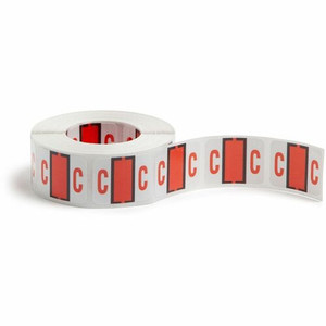 Smead BCCR Bar-Style Color-Coded Labels - C - x 1 1/4" Width x 1" Length - Dark Orange - Laminated Product Image 