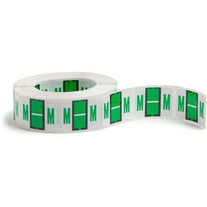 Smead BCCR Bar-Style Color-Coded Labels - M - x 1 1/4" Width x 1" Length - Light Green - Laminated Product Image 