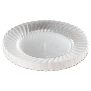 WNA Classicware Plastic Plates, 9" dia, Clear, 12/Pack, 15 Packs/Carton (WNARSCW91512) View Product Image