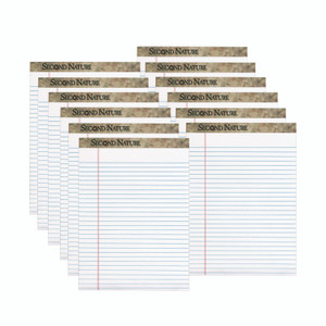TOPS Second Nature Recycled Ruled Pads, Wide/Legal Rule, 50 White 8.5 x 11.75 Sheets, Dozen View Product Image