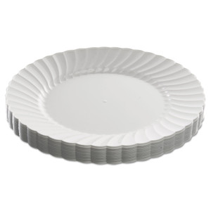 WNA Classicware Plastic Dinnerware, Plates, 9" dia, White, 12/Bag, 15 Bags/Carton (WNARSCW91512W) View Product Image