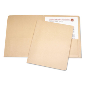 AbilityOne 7510005842492, SKILCRAFT Double Pocket Portfolio, 0.38" Capacity, 11 x 8.5, Tan, 25/Box View Product Image