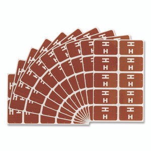 Smead AlphaZ Color-Coded Second Letter Alphabetical Labels, H, 1 x 1.63, Dark Brown, 10/Sheet, 10 Sheets/Pack View Product Image