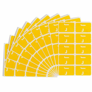 Smead AlphaZ ACCS Color-Coded Labels - J - x 1" Width x 1 5/8" Length - Yellow - Laminated - 10 / Sheet Product Image 