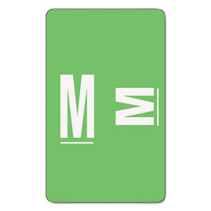 Smead AlphaZ Color-Coded Second Letter Alphabetical Labels, M, 1 x 1.63, Light Green, 10/Sheet, 10 Sheets/Pack (SMD67183) View Product Image