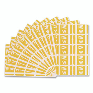 Smead AlphaZ Color-Coded Second Letter Alphabetical Labels, W, 1 x 1.63, Yellow, 10/Sheet, 10 Sheets/Pack View Product Image