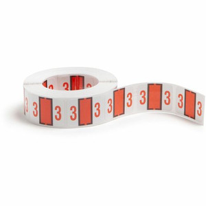 Smead BCCRN Bar-Style Color-Coded Labels - 3 - x 1 1/4" Width x 1" Length - Dark Orange - Laminated Product Image 