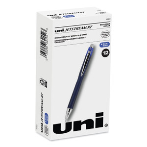 uniball Jetstream Hybrid Gel Pen, Retractable, Fine 0.7 mm, Blue Ink, Blue/Silver Barrel View Product Image