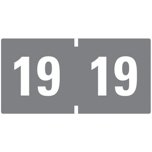 Smead Yearly End Tab File Folder Labels, 19, 0.75 x 1.5, Gray, 500/Roll View Product Image