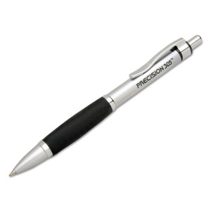 AbilityOne 7520014457237 SKILCRAFT Precision 305 Ballpoint Pen, Retractable, Fine 0.7 mm, Black Ink, Silver Barrel, Dozen (NSN4457237) View Product Image