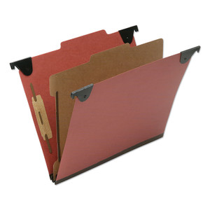 AbilityOne 7530016816249 SKILCRAFT Classification Folder, 2" Expansion, 1 Divider, 4 Fasteners, Letter Size, Red Exterior, 10/Box (NSN6816249) View Product Image