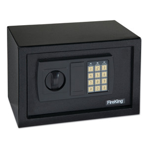 FireKing Small Personal Safe, 0.3 cu ft, 12.19w x 7.56d x 7.88h, Black (FIRHS1207) View Product Image