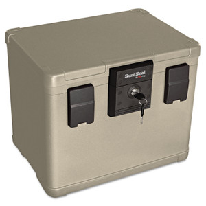 SureSeal By FireKing Fire and Waterproof Chest, 0.6 cu ft, 16w x 12.5d x 13h, Taupe (FIRSS106) View Product Image