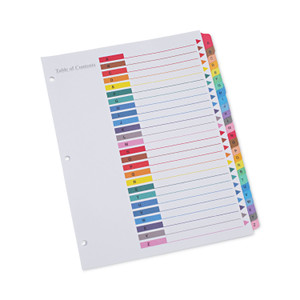 Universal Deluxe Table of Contents Dividers for Printers, 26-Tab, A to Z, 11 x 8.5, White, 1 Set (UNV24812) View Product Image