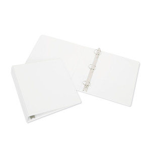 AbilityOne 7510015104859 SKILCRAFT Round Ring View Binder, 3 Rings, 0.5" Capacity, 11 x 8.5, White (NSN5104859) View Product Image
