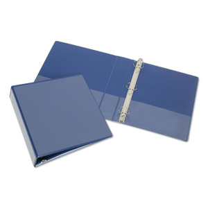 AbilityOne 7510015104860 SKILCRAFT Round Ring View Binder, 3 Rings, 0.5" Capacity, 11 x 8.5, Blue (NSN5104860) View Product Image