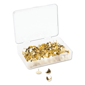 U Brands Fashion Metal Thumbtacks, Metal, Gold, 0.38", 200/Pack (UBR3091U0624) View Product Image