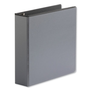 Universal Deluxe Easy-to-Open D-Ring View Binder, 3 Rings, 2" Capacity, 11 x 8.5, Black View Product Image