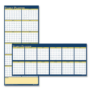 House of Doolittle Recycled Reversible Yearly Wall Planner, 60 x 26, White/Blue/Yellow Sheets, 12-Month (Jan to Dec): 2025 View Product Image