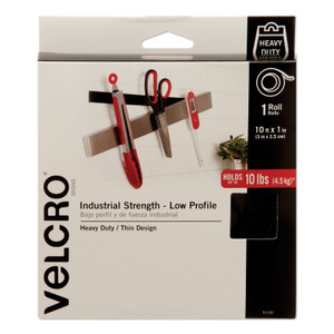 VELCRO Brand Low-Profile Industrial-Strength Heavy-Duty Fasteners, 1" x 10 ft, Black View Product Image