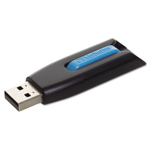 Verbatim Store 'n' Go V3 USB 3.0 Drive, 16 GB, Black/Blue (VER49176) View Product Image